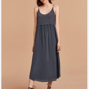 Wilfred Gray Silk Midi Dress XS